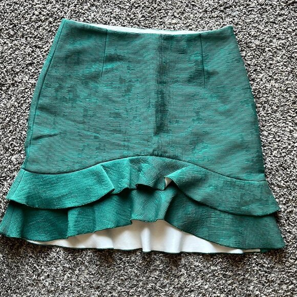 Sandro Dresses & Skirts - Sandro Pencil Skirt Womens 3 Green Tiered Layered Ruffled Dainty Spring Coquette